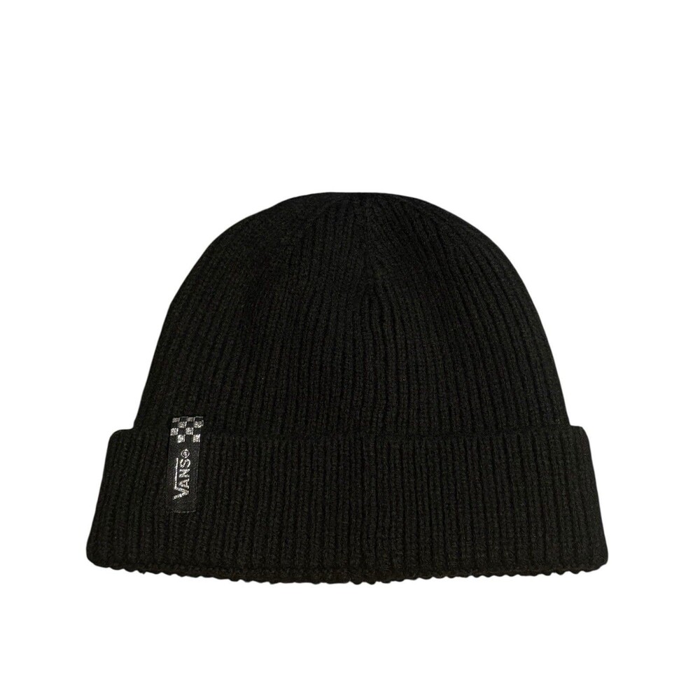 Vans Black Cuff Beanie With One Sided Pearls